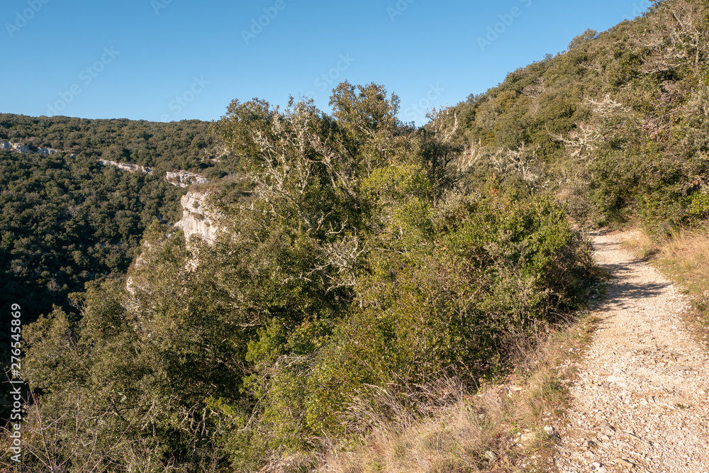 The gorges of Concluse de Lussan near the village of Lussan, Gard, France The gorges of Concluse de Lussan near the village of Lussan, Gard, France