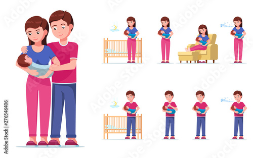 Set parents take care of their little child