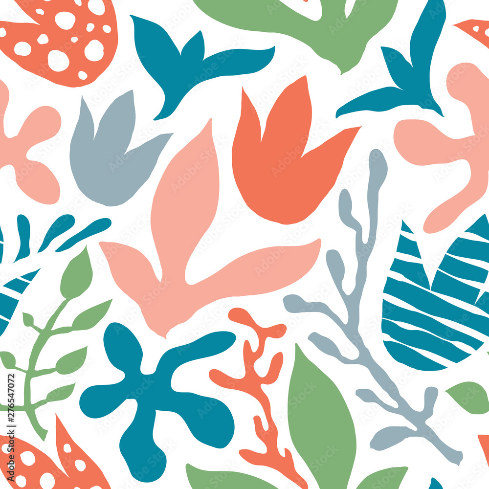 Vector Seamless Abstract Floral Pattern