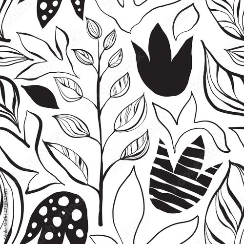 Vector Seamless Abstract Floral Pattern