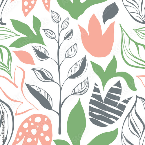 Vector Seamless Abstract Floral Pattern