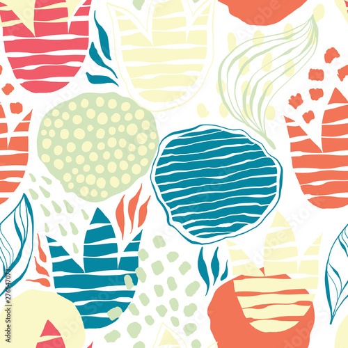 Vector Seamless Abstract Floral Pattern