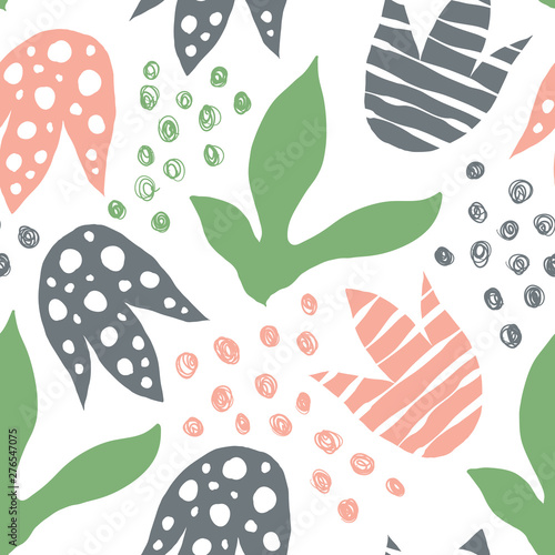 Vector Seamless Abstract Floral Pattern