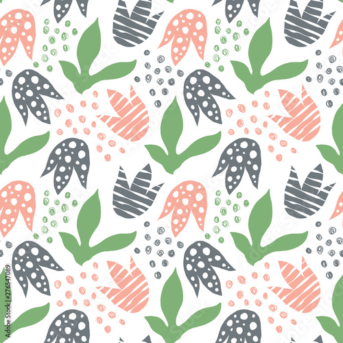 Vector Seamless Abstract Floral Pattern