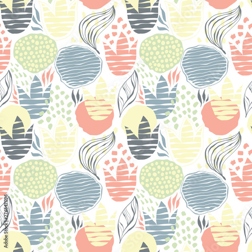 Vector Seamless Abstract Floral Pattern