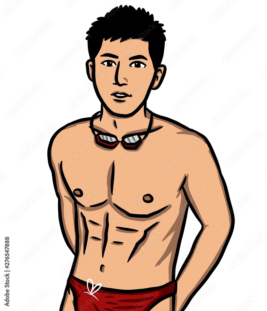 cartoon sexy man on white background cartoon sexy man on white background