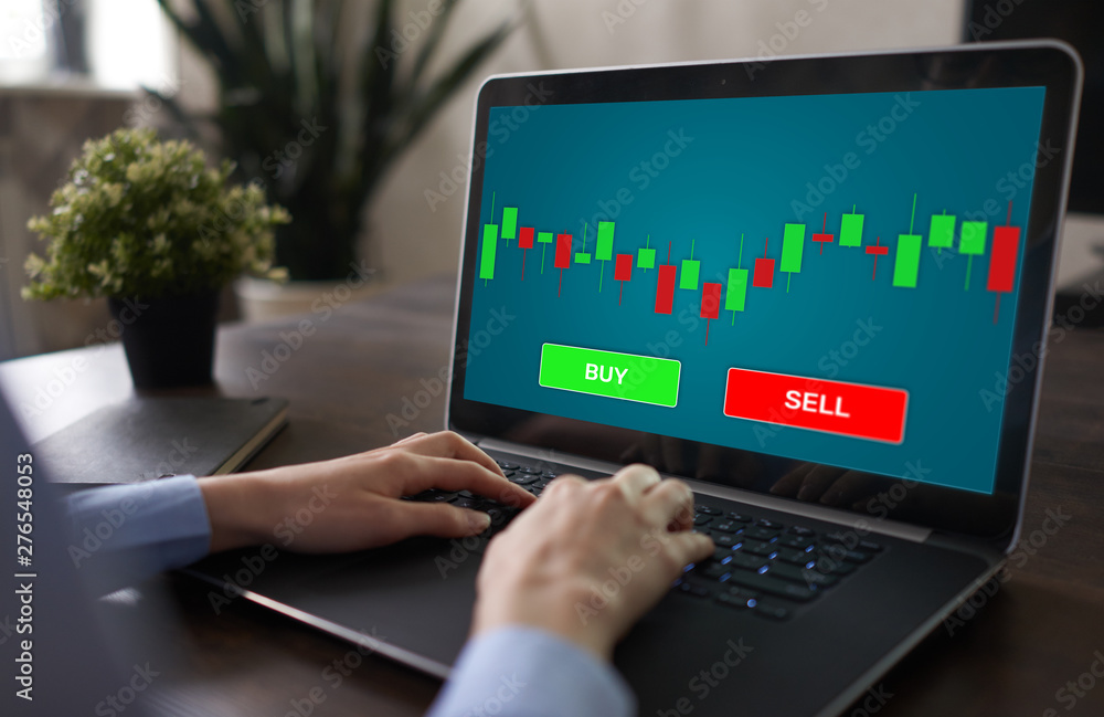 Online Trading Currency Forex Stock Market concept on screen with Economic graphs Candle chart and SELL and BUY buttons. Online Trading Currency Forex Stock Market concept on screen with Economic graphs Candle chart and SELL and BUY buttons.
