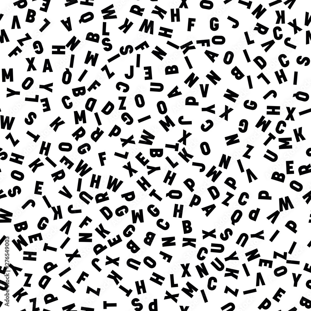 Seamless pattern of letters. Random order signs. Vector background Seamless pattern of letters. Random order signs. Vector background