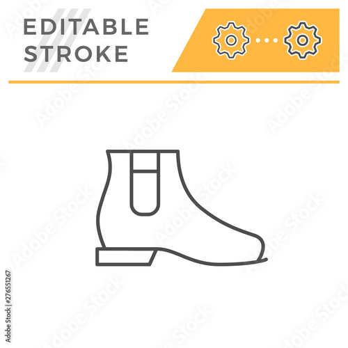 Chelsea boot editable stroke line outline icon