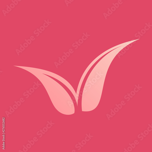 Flat Leaves Vector Logo Template