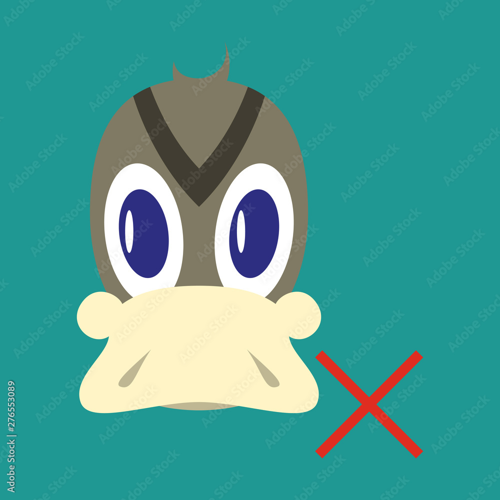 Flat icon in flat style Duck