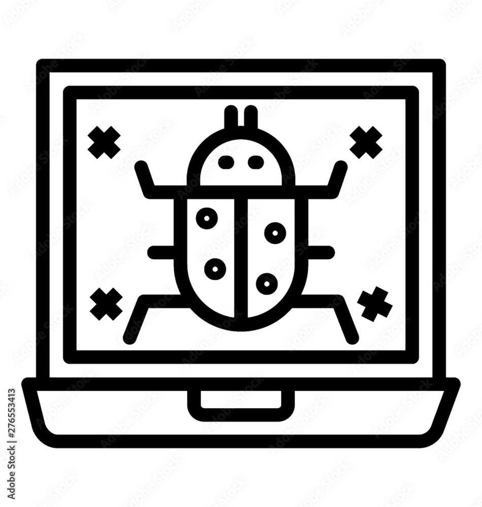 Naklejka premium Computer Bug Virus 