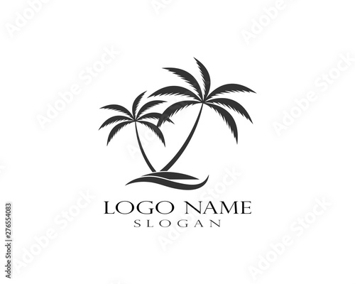 summer tree palm logo icon vector template