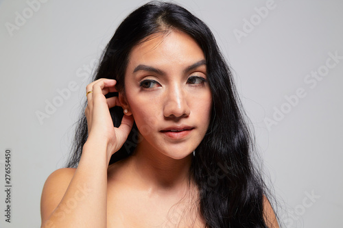 Beauty portrait of girl with perfect skin
