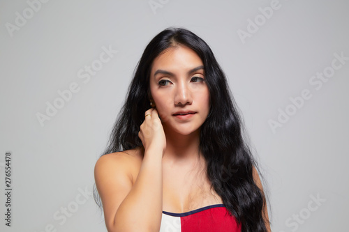 Beauty portrait of girl with perfect skin