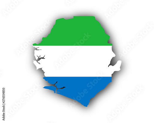 Karte und Fahne von Sierra Leone