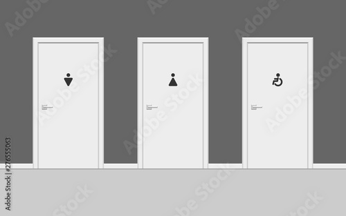 Toilet doors white