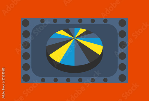 Slot machine icon isolated on background. Flat illustration.
