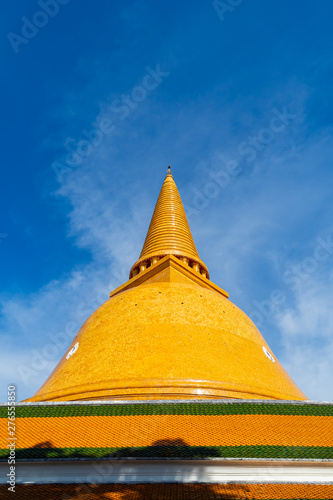 Phra Pathom Chedi with blue sky at Nakhon pathom  Thailand.