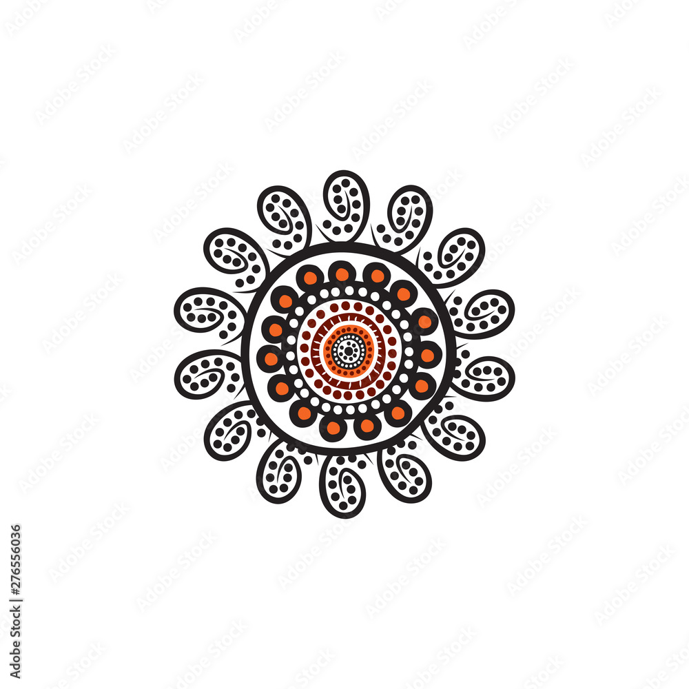Aboriginal art dots painting icon logo design vector template Aboriginal art dots painting icon logo design vector template