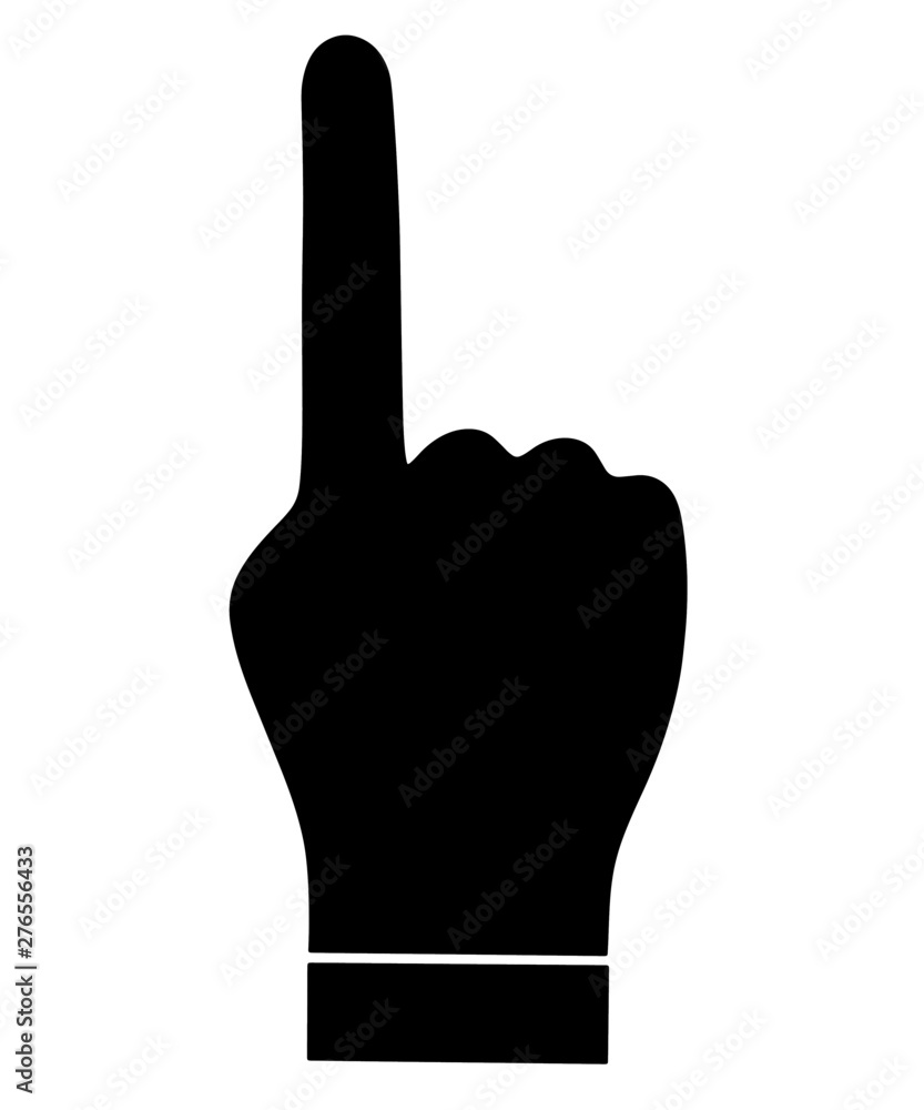 Obraz premium Vector image of a hand showing the direction of the index finger