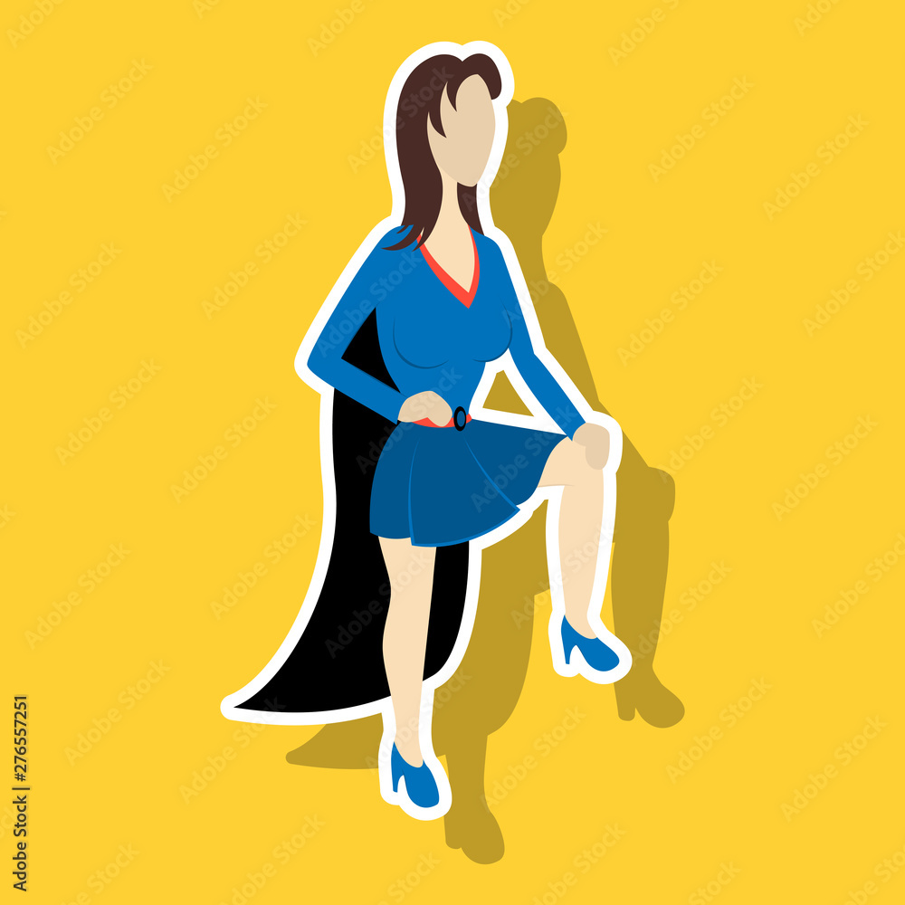 Super hero woman sticker poster in comic style. Super hero woman sticker poster in comic style.