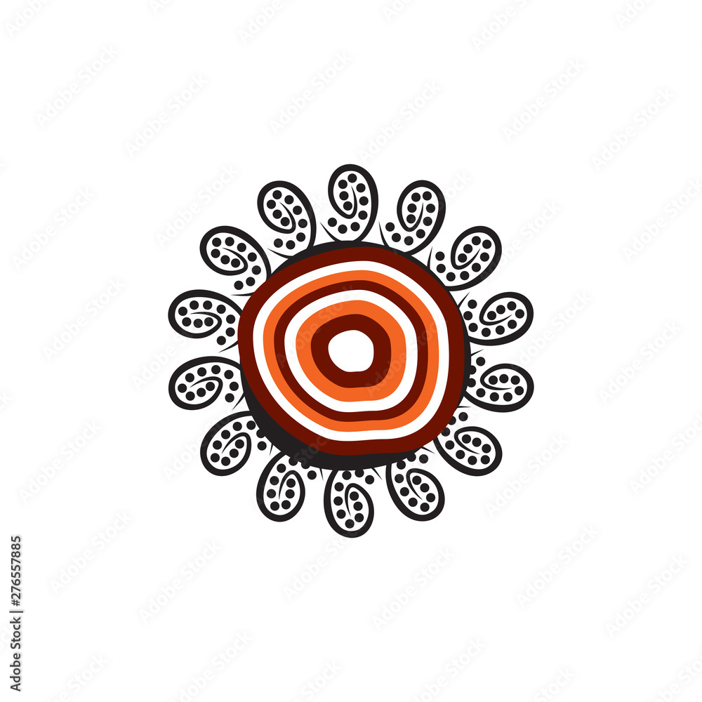 Aboriginal art dots painting icon logo design vector template Aboriginal art dots painting icon logo design vector template