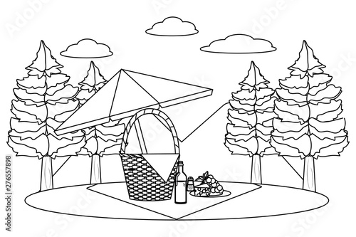 Picnic basket in forest design