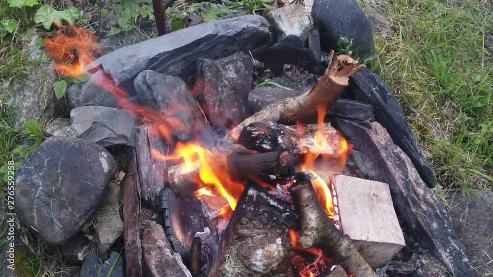Slow motion of flames from an outdoor bonfire Slow motion of flames from an outdoor bonfire
