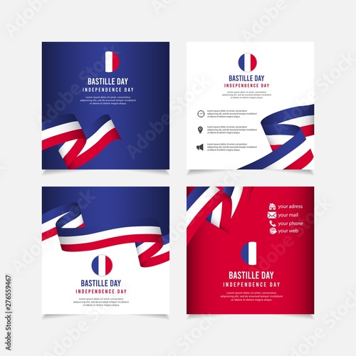 Bastille Day vector template. France independence day design template. design for banner; greeting cards or print.