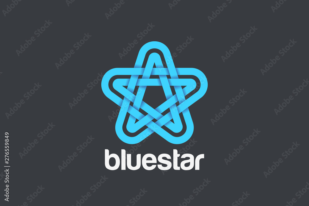 Star Logo abstract design vector template Linear ribbon style Star Logo abstract design vector template Linear ribbon style