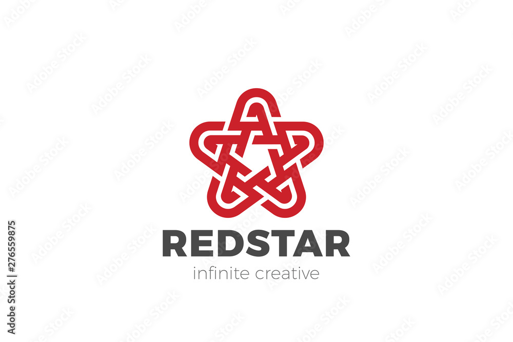 Obraz premium Star Logo abstract design vector template Linear style