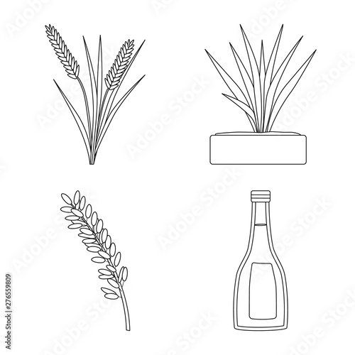 Vector design of diet and cooking logo. Set of diet and organic vector icon for stock.