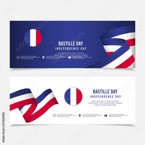 Bastille Day vector template. France independence day design template. design for banner; greeting cards or print.