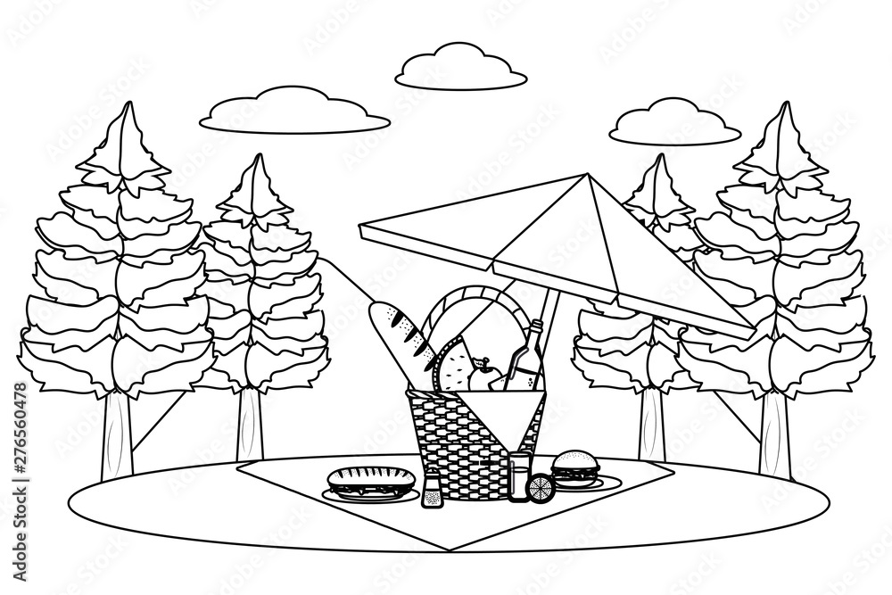 Picnic basket in forest design