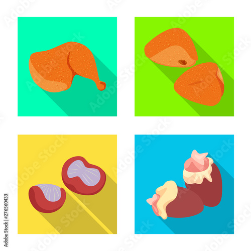 Isolated object of product and poultry symbol. Collection of product and agriculture vector icon for stock.