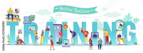 Business training horizontal illustration