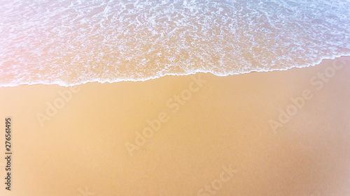 Soft wave of blue sea on beach.Wallpaper Background