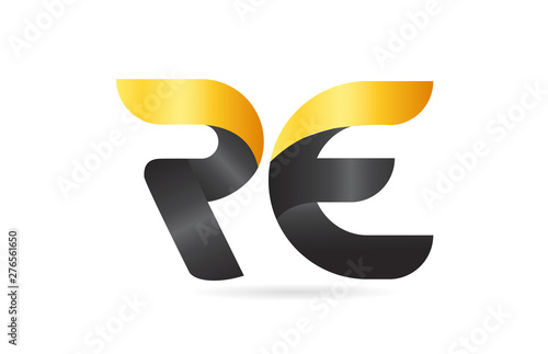 RE R E yellow black alphabet letter logo combination
