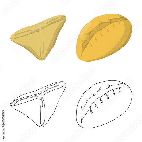 Vector design of products and cooking icon. Set of products and appetizer stock symbol for web.