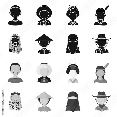 Isolated object of imitator and resident sign. Set of imitator and culture vector icon for stock.
