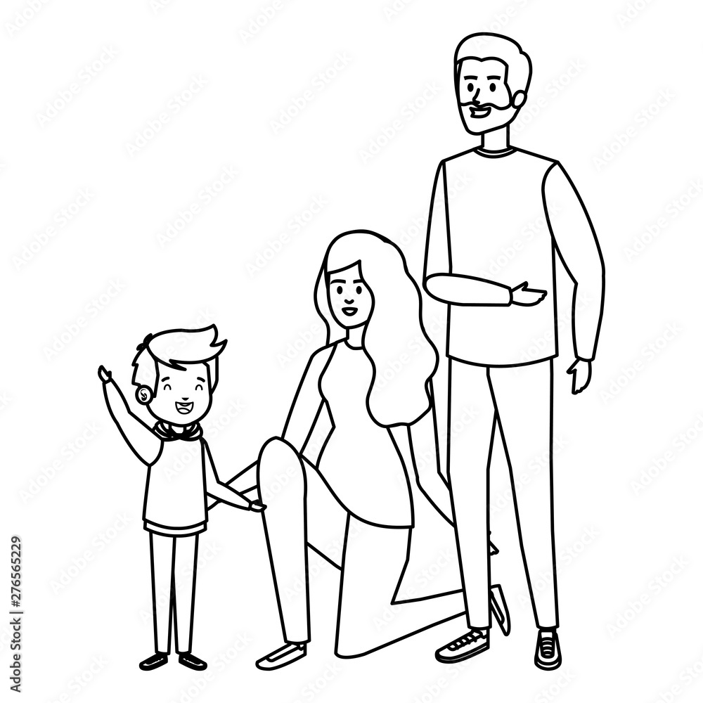 happy student boy with couple teachers happy student boy with couple teachers
