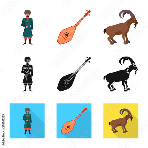 Vector design of culture and sightseeing sign. Set of culture and originality stock vector illustration.