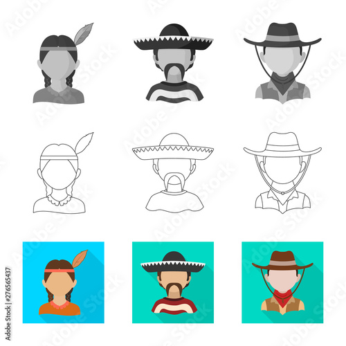Vector design of imitator and resident icon. Set of imitator and culture stock symbol for web.