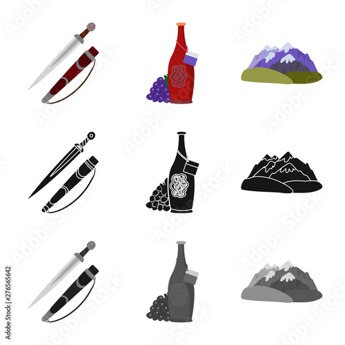 Vector illustration of culture and sightseeing symbol. Collection of culture and originality vector icon for stock.