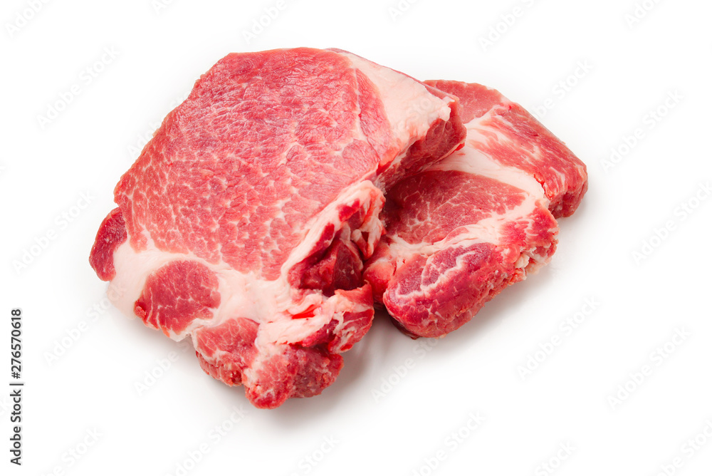 Raw pork isolated on white background. Raw pork isolated on white background.