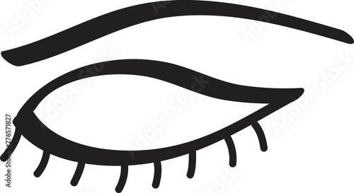 Closed lady eye flat icon. Vector illustration for design of beauty catalogs, business cards, magazines.