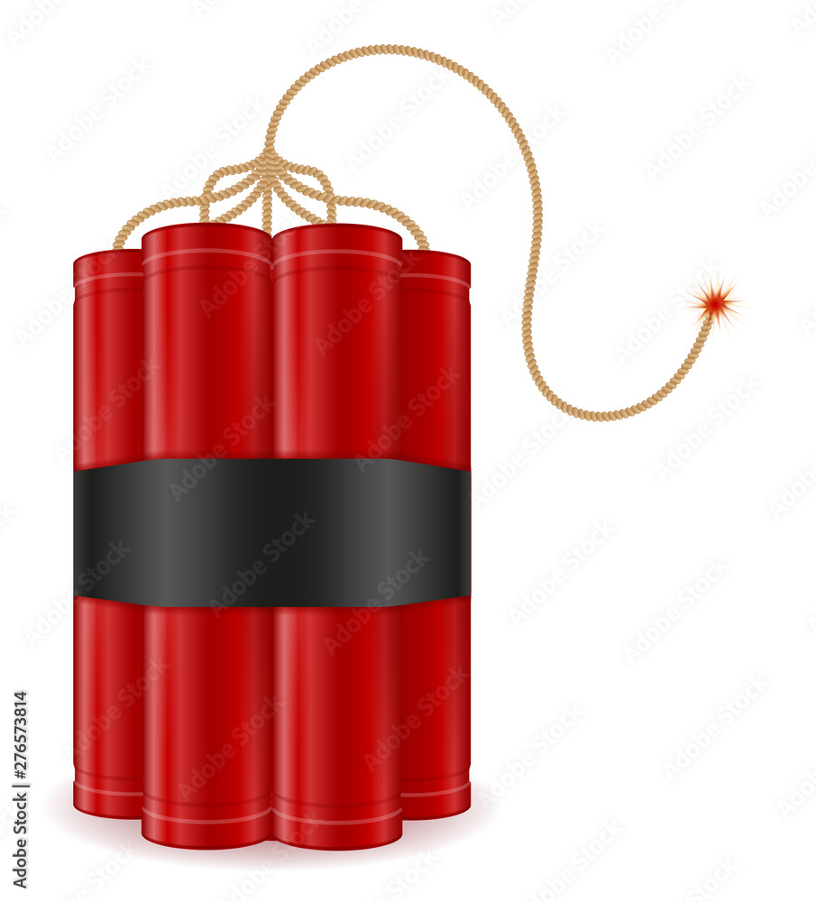 dynamite red stick with bickford fuse stock vector illustration dynamite red stick with bickford fuse stock vector illustration