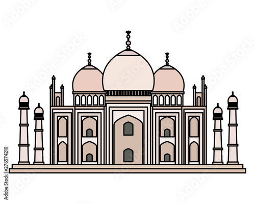 taj mahal indian building icon
