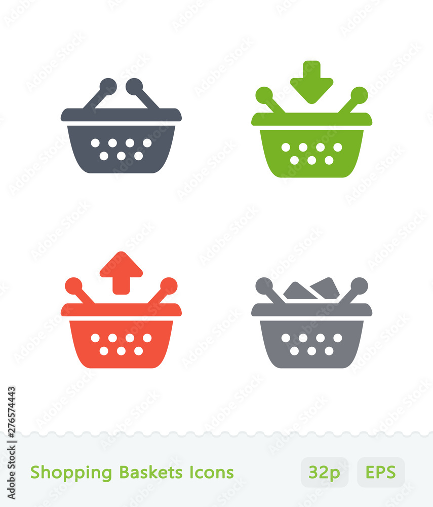 Shopping Baskets - Sticker Icons Shopping Baskets - Sticker Icons
